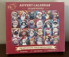 Advent Calendar Christmas Jigsaw Puzzle 1000 Pieces "Cats" New Sealed Box