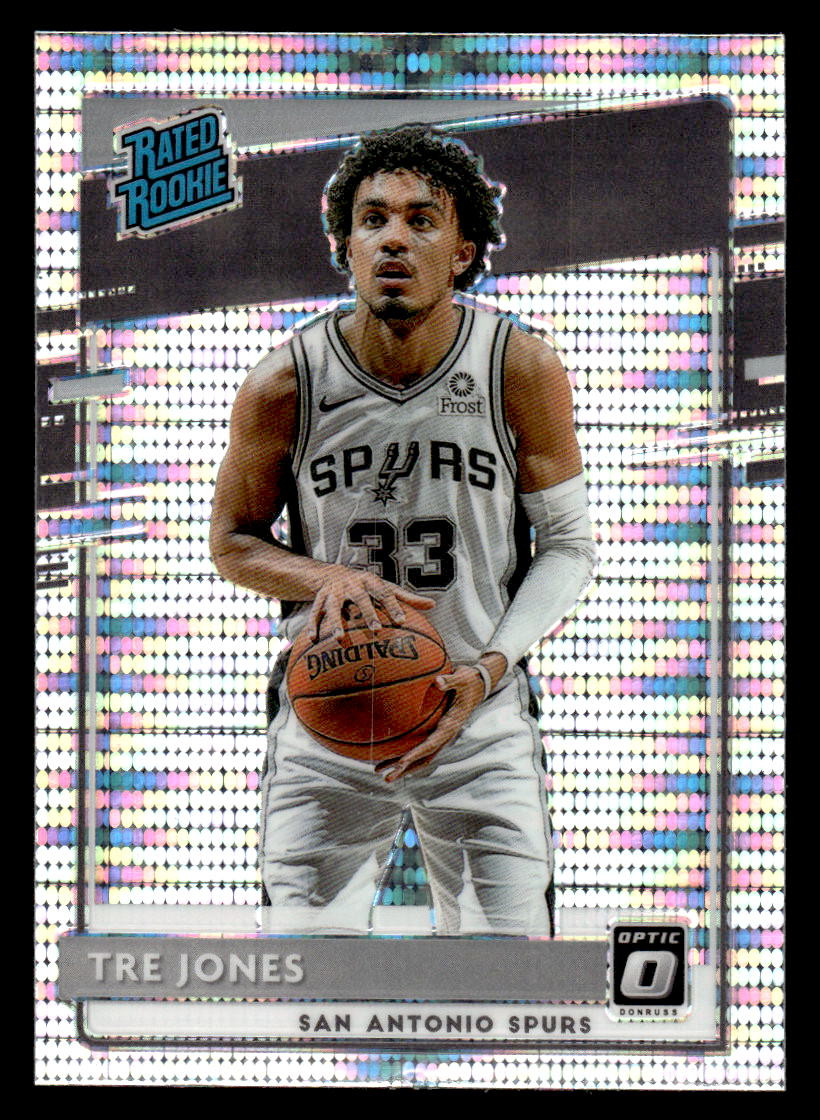 2020-21 Donruss Optic #188 Tre Jones Silver Pulsar Prizm Rookie SPURS