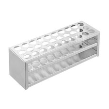 30-Hole Stainless Steel Test Tube Rack for 15ml 20ml Tubes 0.71-in Hole
