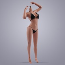 1:6 Female Seamless Body Suntan Skin Large Bust Breast Figure Detail Body Toy