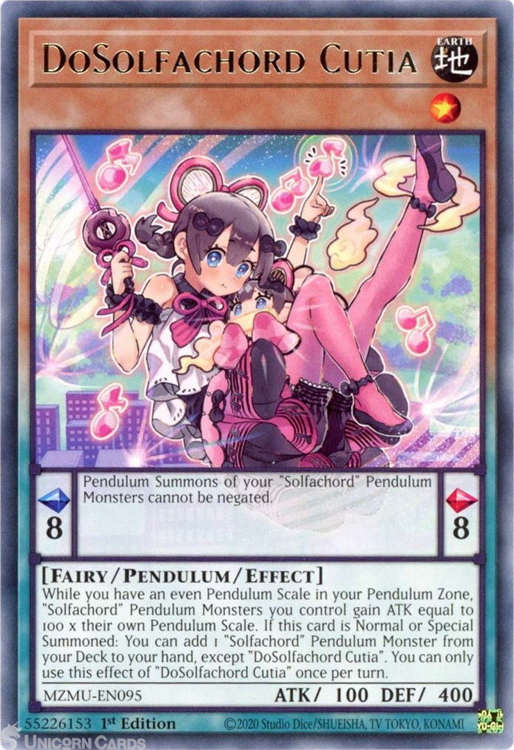 MZMU-EN095 DoSolfachord Cutia : Rare 1st Edition Mint YuGiOh Card