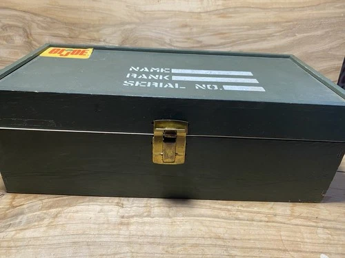 VTG 1964 HASBRO G I Joe Wooden Trunk Foot Locker  With Tray