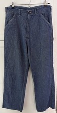 VTG Sears 60s 70s Denim Carpenter Painter Pants 32  Triple Stitch Wearable Condi