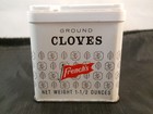 VINTAGE FRENCH'S GROUND CLOVES SPICE TIN - PARTIALLY FULL — photo 1