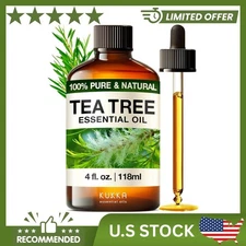 100% Pure & Natural Tea Tree Oil for Skin, Hair, Toenails, Aromatherapy, & Soap