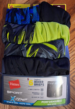 Hanes Sport Size S 6-7 Boys 6 Tagless Briefs Bad Package Wicking  Cooling H55