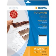 HERMA 7762 Negativh&uuml;llen, transparent, f&uuml;r 7 x 6 Streifen, 25 St&uuml;ck