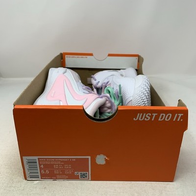 Nike Zoom Hyperset 2 'Arctic Pink' White Sneakers, Size 4 / 5.5W