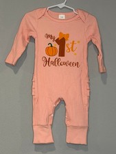 Baby Girl My 1st Halloween Ribbed Ruffle Romper