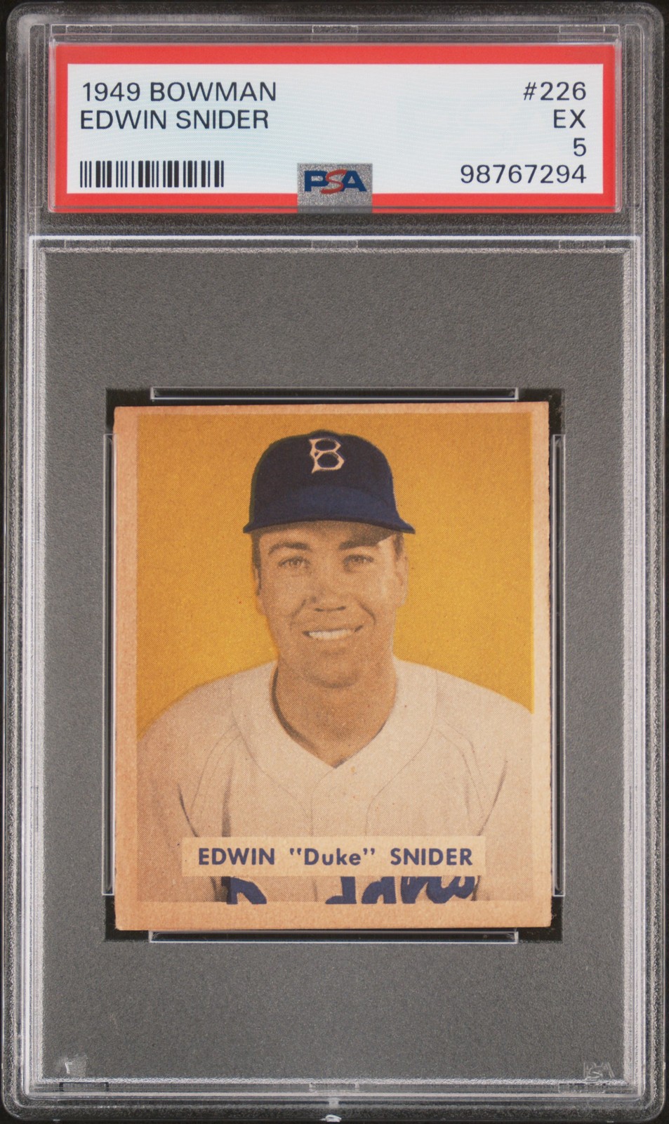 1949 BOWMAN #226 EDWIN SNIDER PSA 5