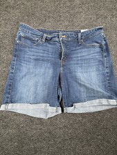 Levis Denim Shorts Womens 18W Blue Classic Short Cuffed Stretch Jean