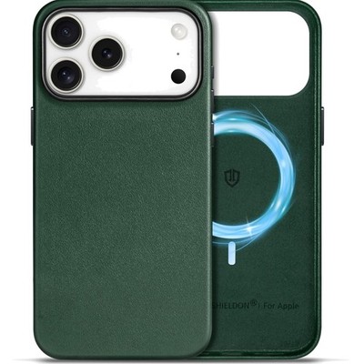 Lederhülle für iPhone 17 Pro Max Nachtgrün MagSafe Kabelgebundenes Laden Schutz