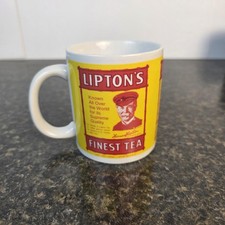 Lipton's Tea Advertising Coffee Mug Yellow Ceramic Cup Tin Box Co Collectible