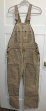ROUND HOUSE Vintage Dungarees 40  W USA Duck Overalls Tan Well Loved Tattered