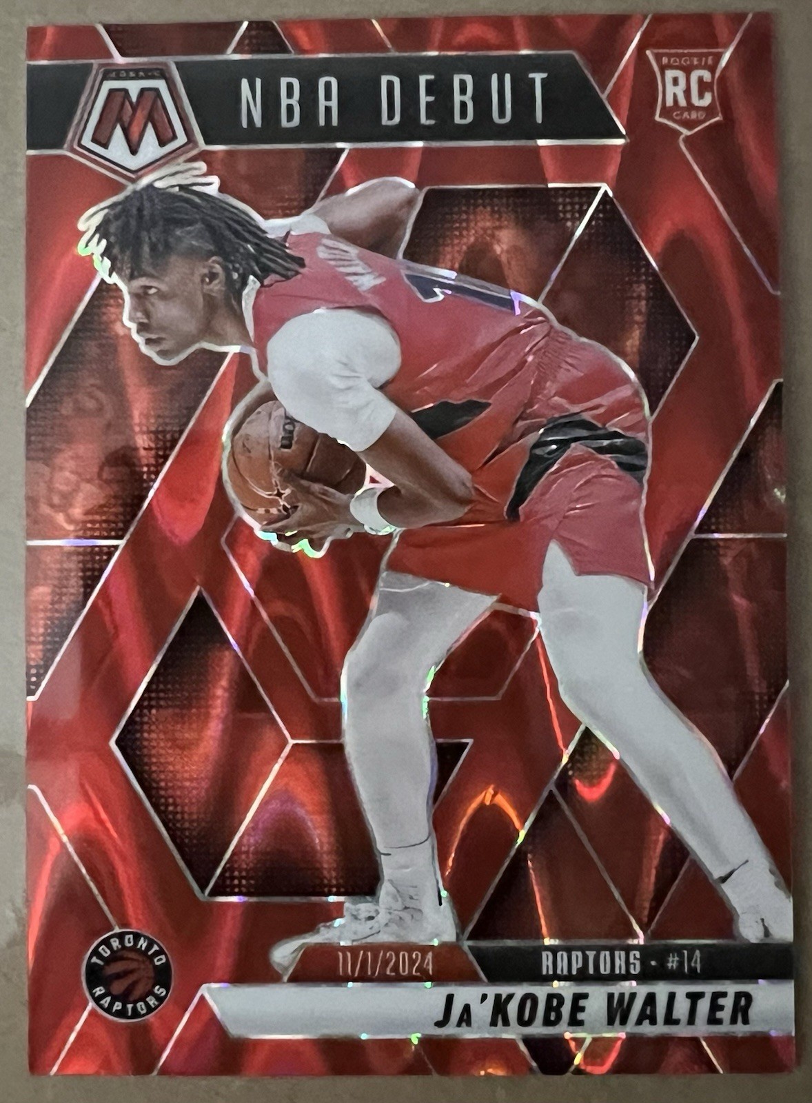 2024-25 Mosaic - NBA Debut Ja'Kobe Walter #253 Red Seismic Prizm /299 (RC)