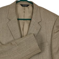 Jos. A. Bank Silk Camelhair Sport Coat Mens 44L Tan Herringbone Blazer Jacket