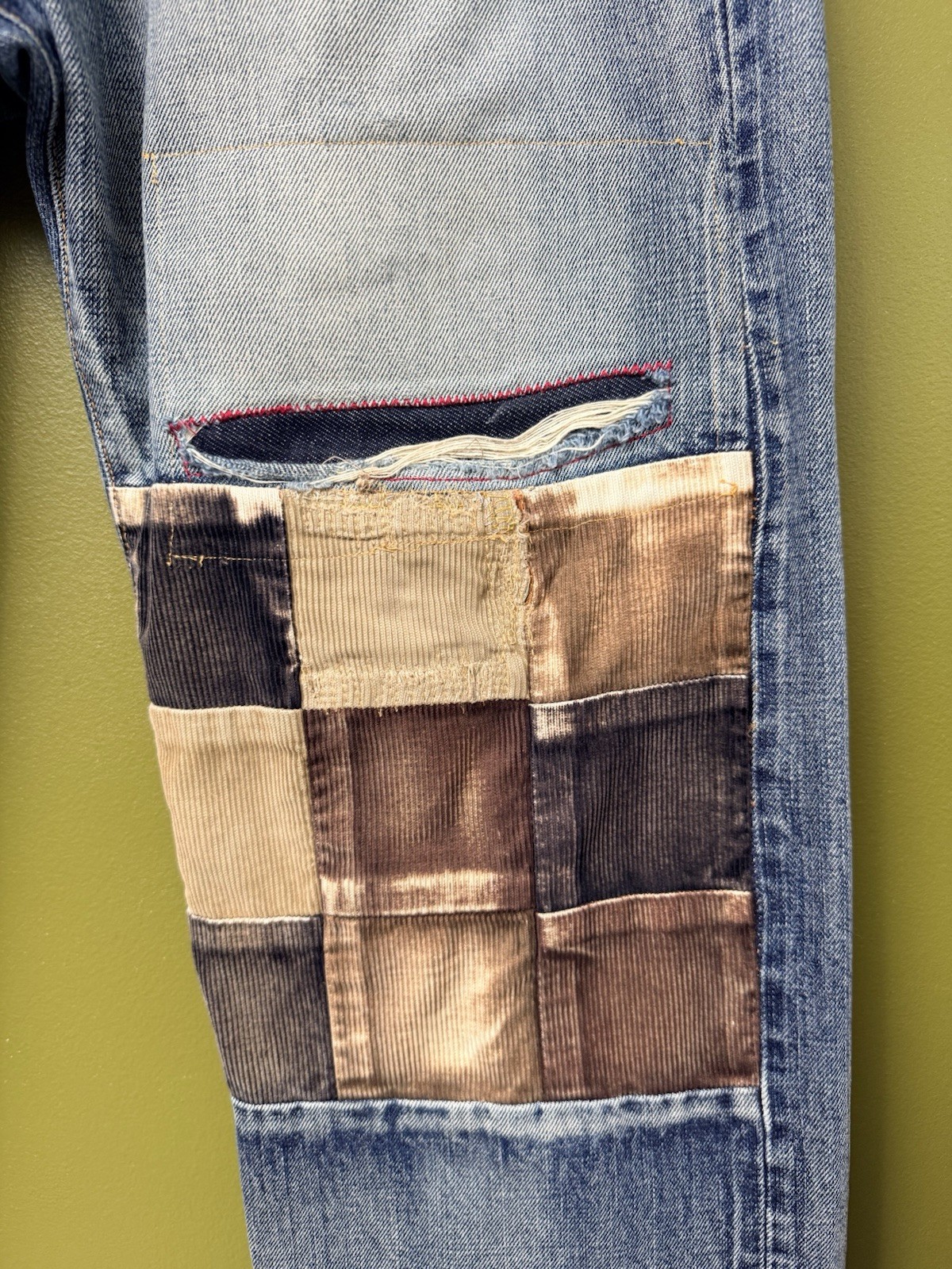 Vintage Edwin Selvedge Patchwork Straight Denim J… - image 3