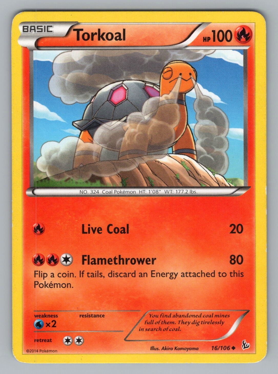 TORKOAL 16/106 UC FLASHFIRE POKEMON LP FLF 2014?;