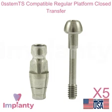 5x 0sstemTS Hexagon Compatible Regular Platform 2.5mm Closed Dental Transfer