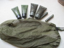 BRITISH ARMY ISSUE MOSQUITO head NET & INSET REPELENT & SUN BLOCK CREAM new