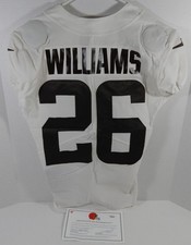 2020 Cleveland Browns Greedy Williams #26 Game Used White Practice Jersey 38 076