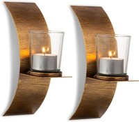 Wandkerzenhalter Metall Vintage Teelichthalter Gold Bronze Deko Wohnzimmer