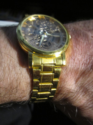 MEN'S ROVITE SKELETON WATCH RUNS GREAT FITS UP TO 8 1/2'' WRIST - OFC-Q