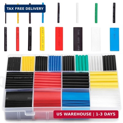 Ginsco 580 pcs 2:1 Heat Shrink Tubing Kit 6 Colors 11 Sizes Assorted Sleeving Tu