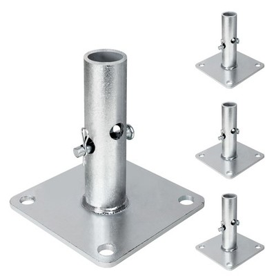 4 PCS Scaffold Base, Galvanized Scaffold Base Plates 4.75 x 4.75 x 1-5/16 OD,
