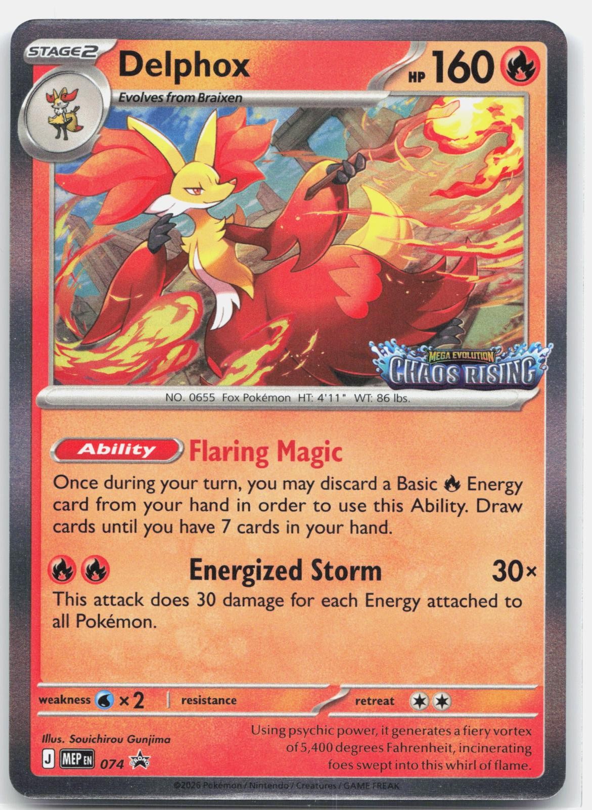 Pokemon DELPHOX 074 Holo ME: Mega Evolution Promo HOLO NM