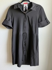NEW NWT! SIZE M Halston Black Button-Down Shirt Dress Classy
