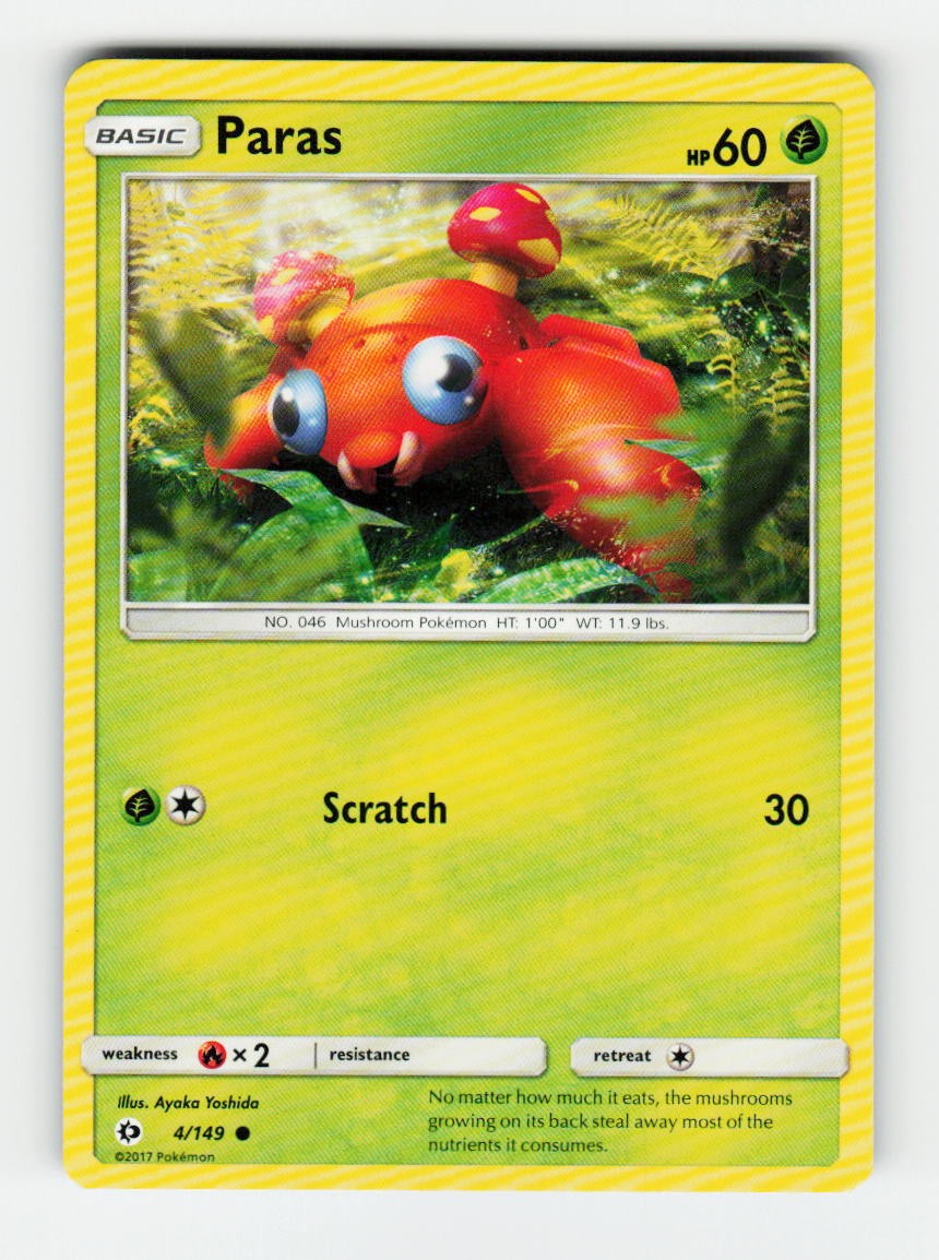 Paras SM Base Set 4/149 Pokemon Common NM
