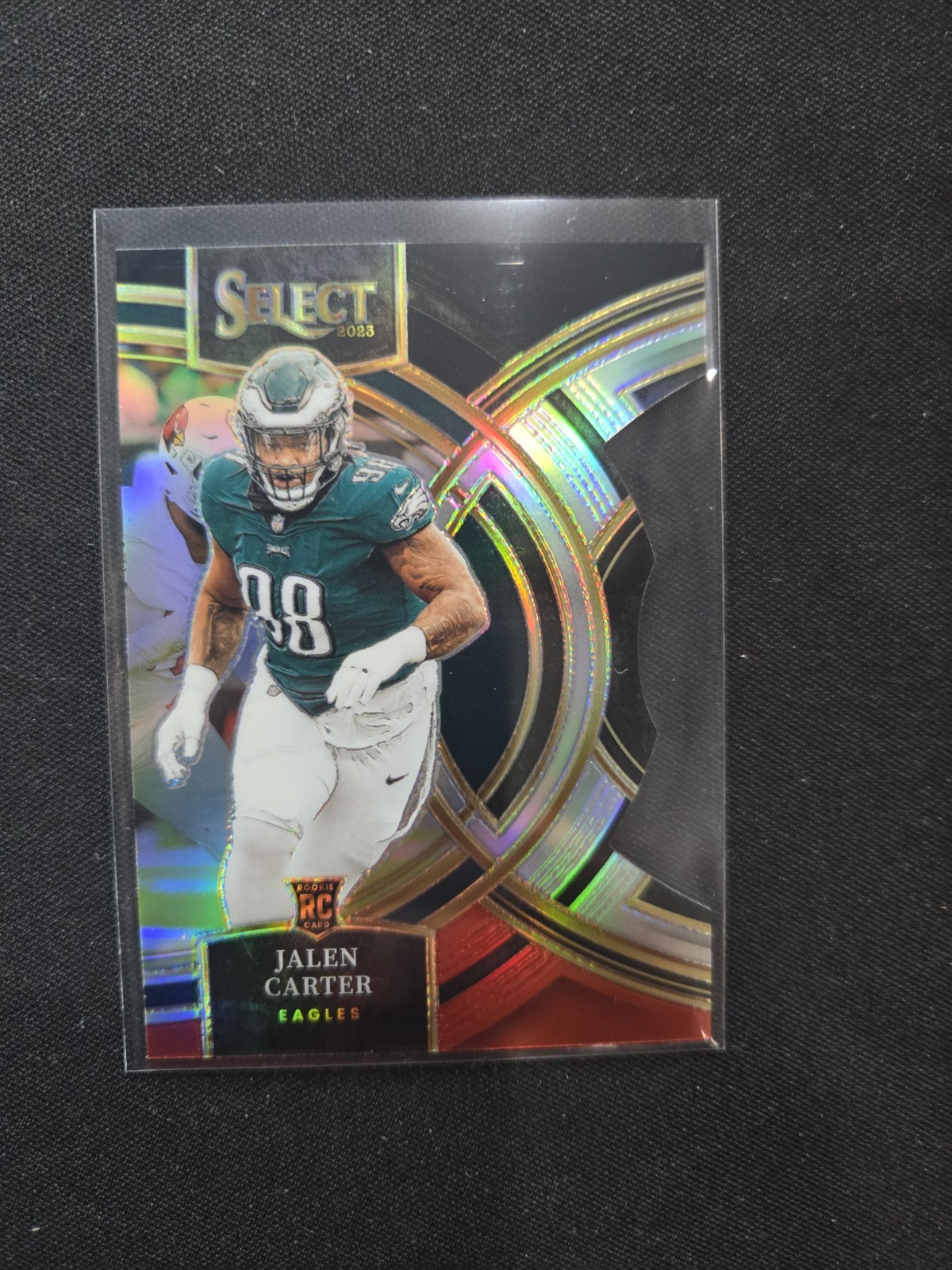 2023 Panini Select Football Jalen Carter RC Black & Red Prizm Die-Cut #171