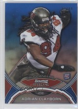 2011 Bowman Sterling Blue Refractor 61/99 Adrian Clayborn #43 f1f