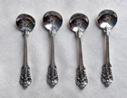 Wallace Grande Baroque Sterling Silver Individual Salt Spoons 2 5/8" Set of 4