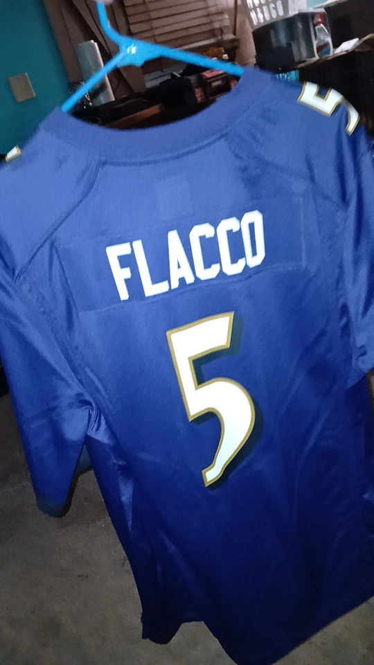 Joe Flacco 巴尔的摩乌鸦队球衣男式大码锐步紫色  — 第 3/4 张图片