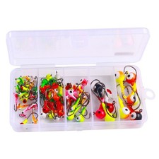 60PCS Lot Box Lead Jig Head Fishing Hooks Crappie Lures Bait Tackle Jigs Bass