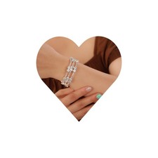 MultiLayer Crystal Rhinestone Cuff Bracelet Silver Strand Layered Bridal Bracele