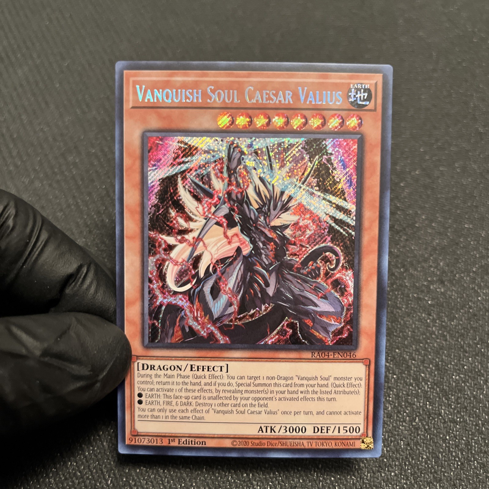 Vanquish Soul Caesar Valius Secret Rare Card RA04-EN046 NM