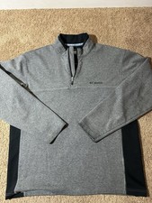 Columbia Men s 1/4 Zip Mock Neck Pullover Sweatshirt Grey Omni Shield Size Large