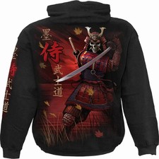 Samurai Dragon Hoodie Gothic Black Pullover Sweatshirt Japanese Warrior