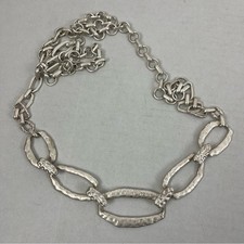 Chicos Silver Chain Link Belt Adjustable