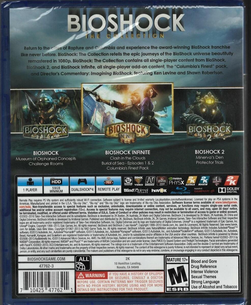 BioShock: The Collection PS4 (Brand New Factory Sealed US Version)  PlayStation 4 710425477621