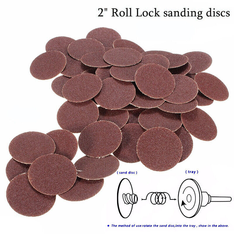 100Pcs Type R Roll Lock Quick Change Discs Die Grinder Sanding Pads 2