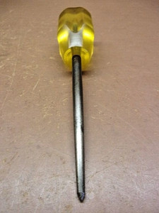 Vintage 5" SCRATCH AWL Yellow Resin Clear Handle FREE S/H!