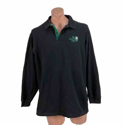 Big Green Egg Polo Shirt Men Black L Short Sleeve Egghead Eggspert Dad Shirt
