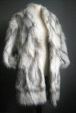 Ken Faux Fur Coat Long Snow Leopard White Fox Maxi Vintage 18 42 Astraka