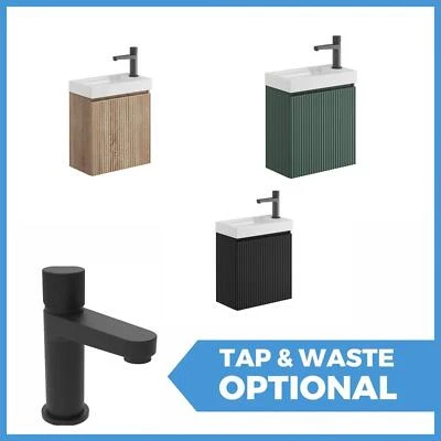 BATH SUPERMARKET Compact Bathroom Vanity Unit & Basin Sink Cloakroom 400mm Wall Hung