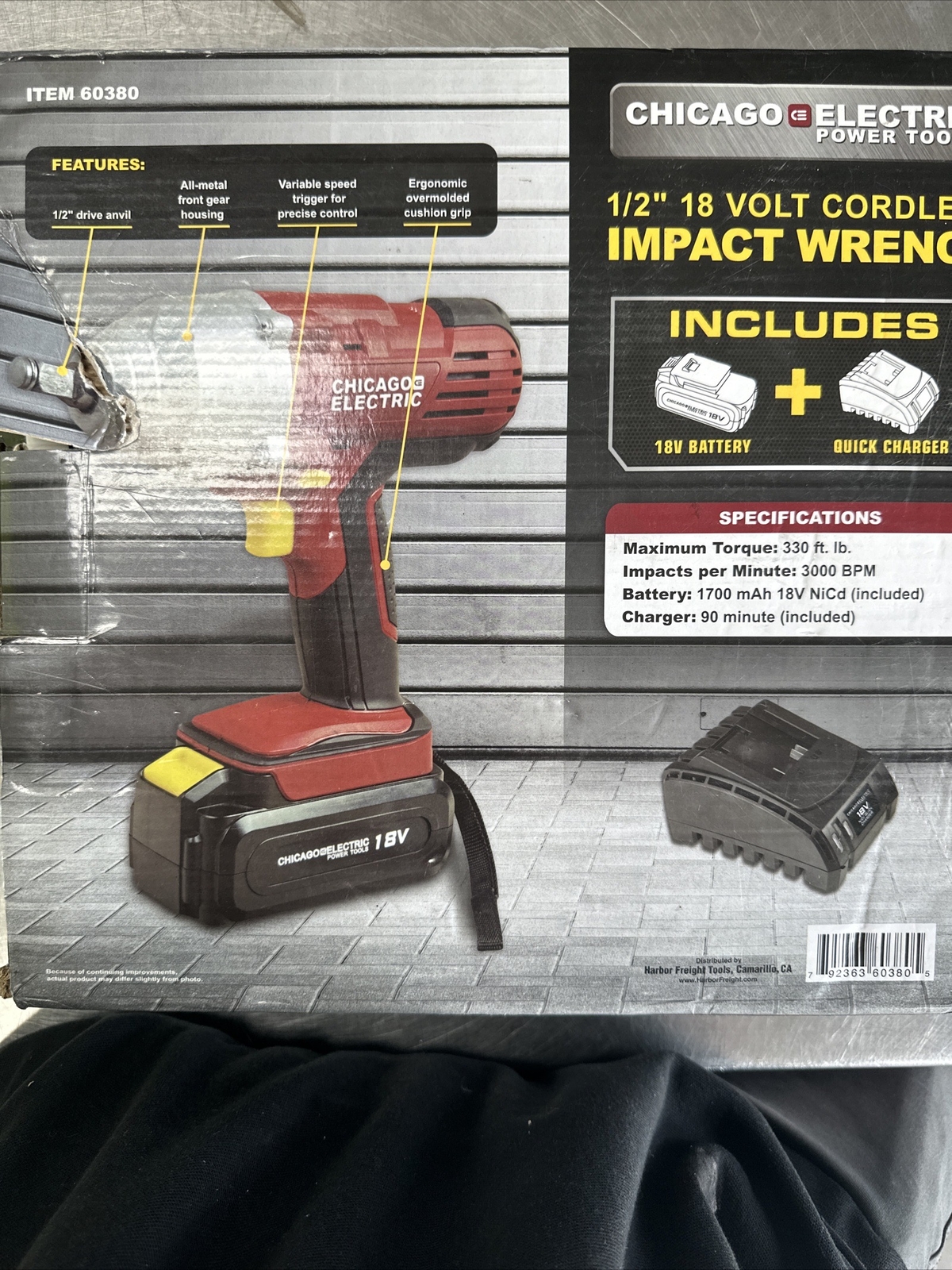 Chicago Electric Power Tools 1/2 18 Volt Cordless Impact Wrench eBay
