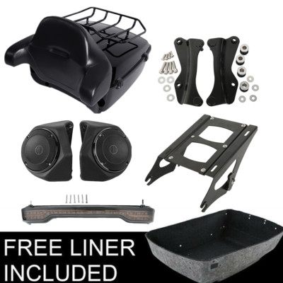 King Trunk Light Speakers Pad Rack Fit For Harley Street Glide 2014-Up